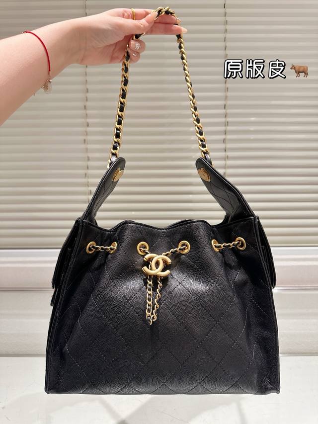 Original Leather Version Chanel-Style Shopping Bag Made From Genuine Leather, Su