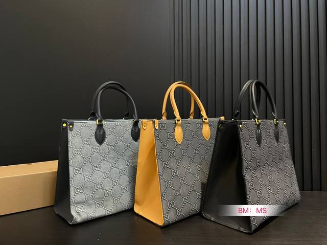 Large Gucci New Arrival Black Denim Series Gg Tote Bag, Handheld And Shoulder Ba