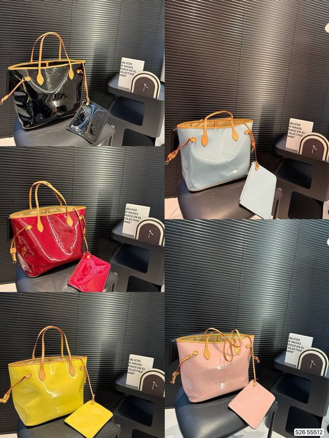 Lv Lacquered Tote Versatile And Practical, Sweet And Salty, Cool And Stylish. Pe