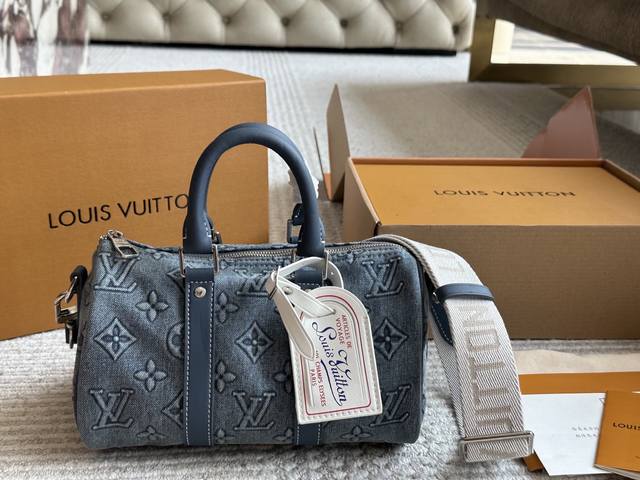 With Box, Upgraded Version Dimensions: 24X15Cm L-Series Denim Keepall Pillow Bag