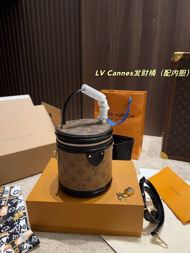 Foldable Box Size 14.16 Lv Cannes Fortune Bucket With Inner Liner And Long Shoul