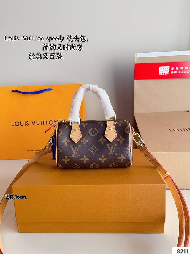 With Gift Box. Lv Speedy None Pillow Bag This Retiro Handbag Is Crafted From The