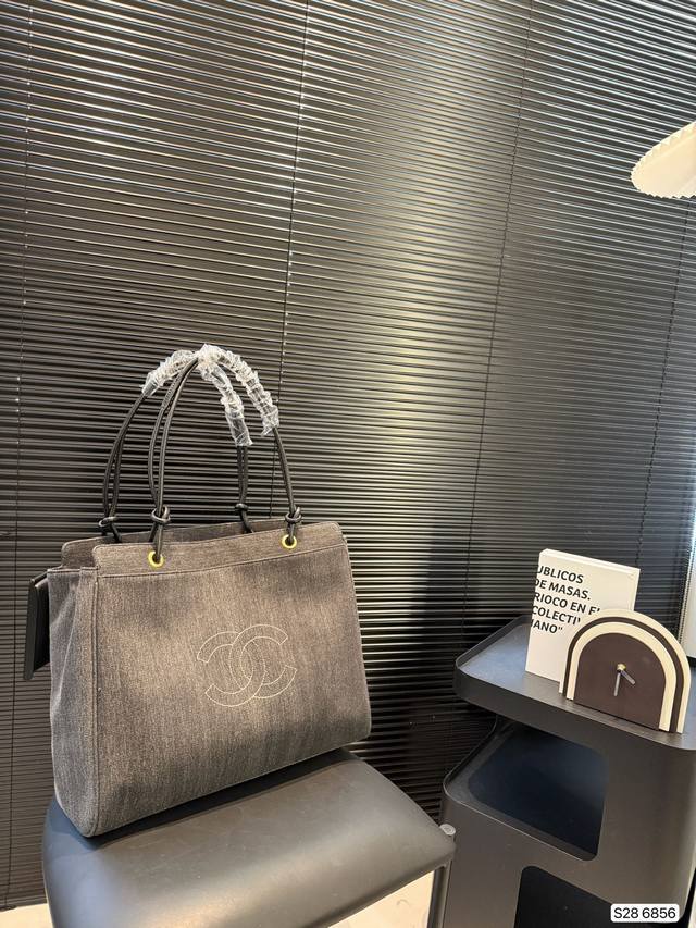 Chanel Denim Shopping Bag Classic Denim Paired With A Vintage Style, Giving It A