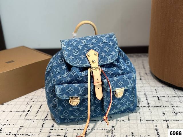 Lv Denim Backpack. This Denim Material Is Scratch-Resistant. I Love The Slightly