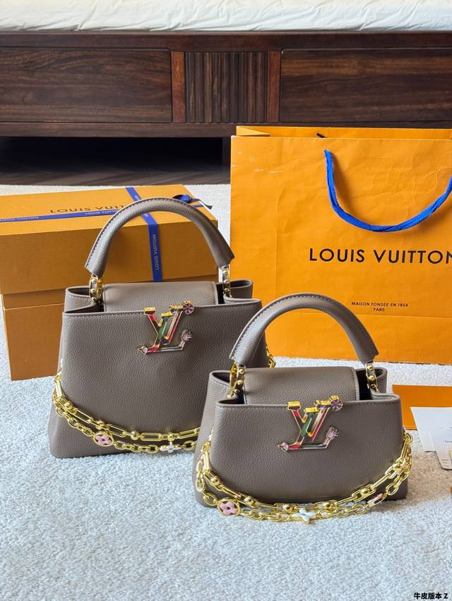 Leather Version Lv Capucines As One Of Lv's Iconic Haute Couture Handbag Models,