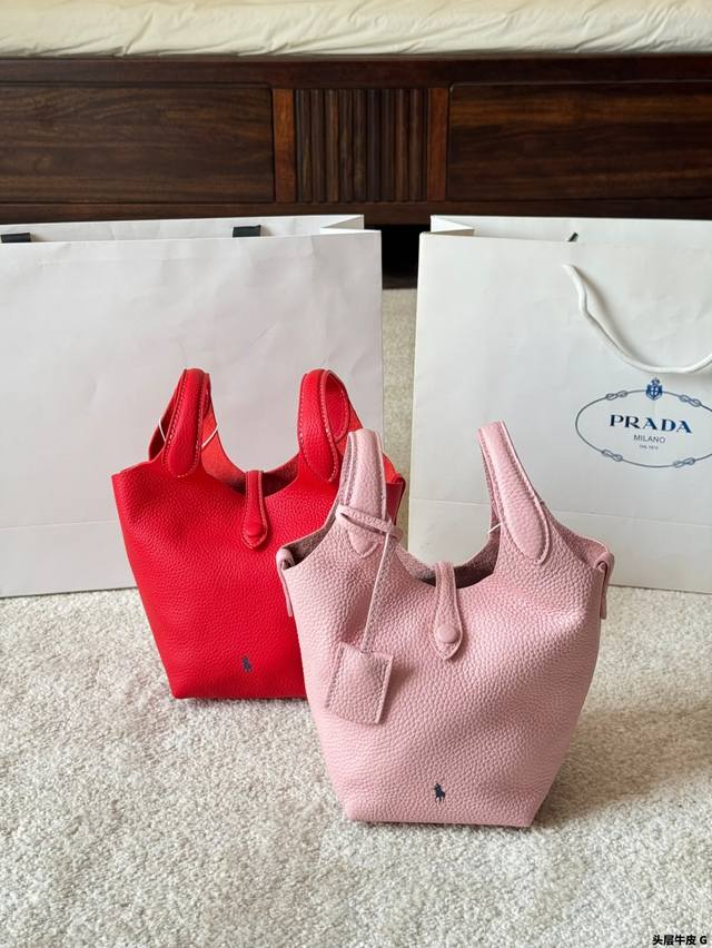 Top-Grain Cowhide Ralph Lauren Polo 25Ss Spring/Summer New Arrival Vegetable Bas