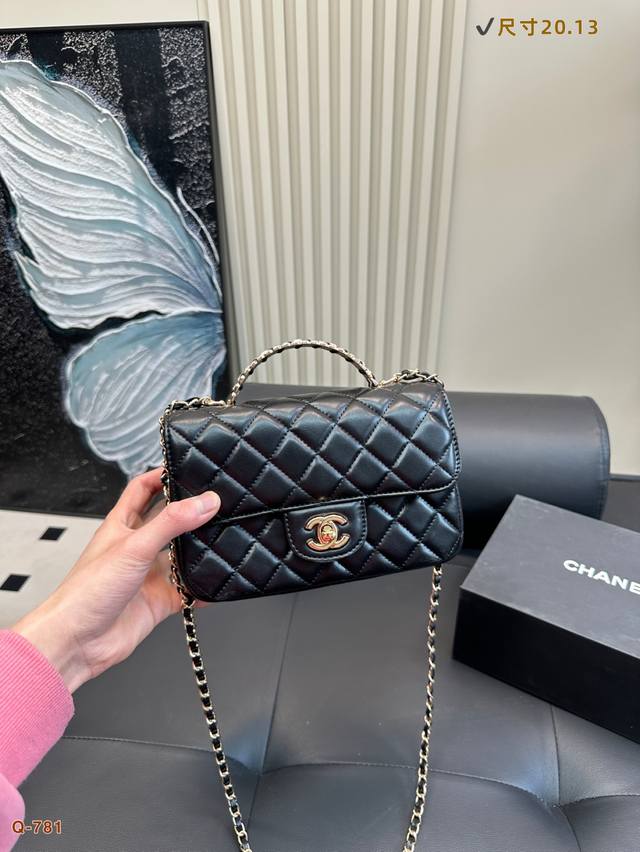 Folding Box Size: 20.13 Chanel Handbag Square Fat Lambskin Version Must-Have For
