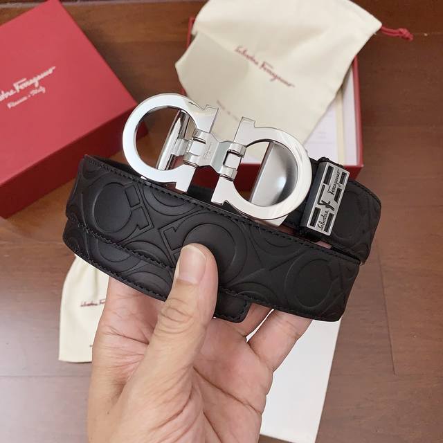 Ferragamo New Style, Boutique Automatic Buckle Series, Outer Wear Style, Width 3