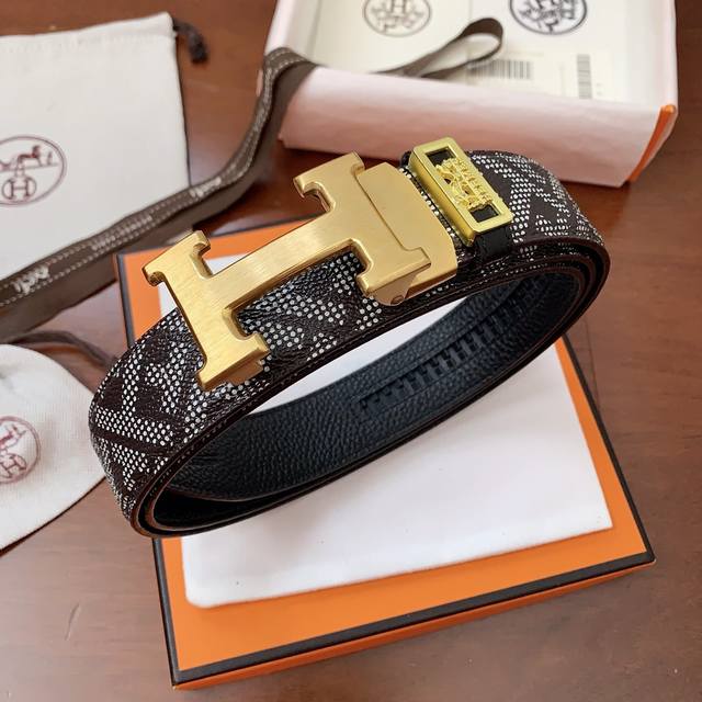 Hermes Pure Steel Automatic Buckle Series, Width 3.5Cm, With Genuine Packaging,