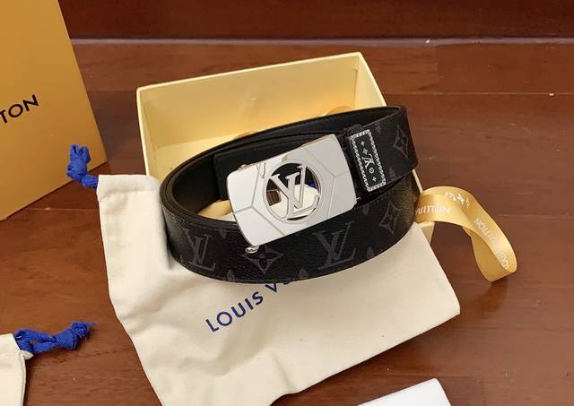 Lv New Automatic Buckle Series, Width 3.5Cm, With Genuine Packaging, Top-Level H