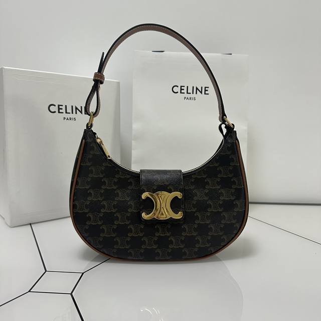 Genuine New Product Details Ava Underarm Bag With Big Logo And Old Flower Brown