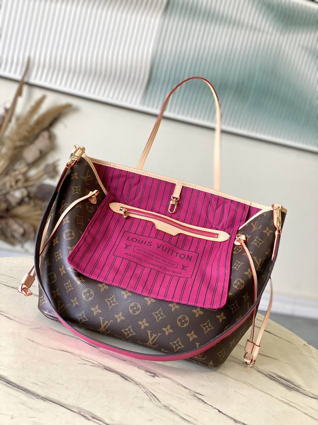 Top Original Single M12257 Rose Red As One Of The Classic Designs, The Neverfull