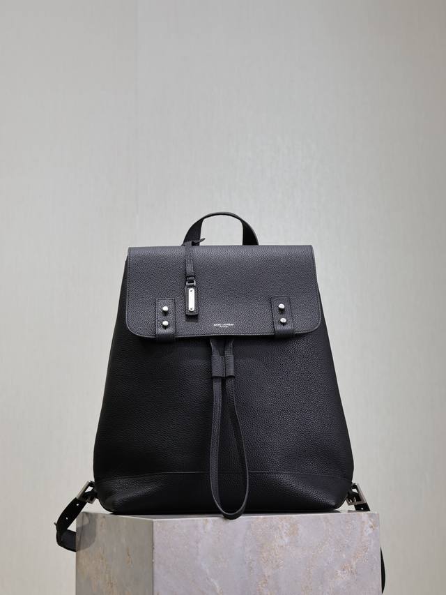 Black Silver Buckle Sac De Jour Backpack Soft Shape, Easily Blending Iconic Deta