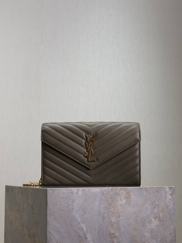 Moss Green Sheepskin Monogram_Envelope Bag. A Very Practical Small Bag, The Most