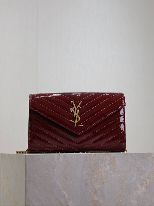 Red Patent Leather Monogram_Envelope Bag. A Very Practical Small Bag, The Most C