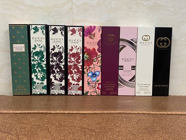 High-End Quality Gucci Roll-On Perfume Sample 7.4Ml! Scents: Pink Blossoms, Gree