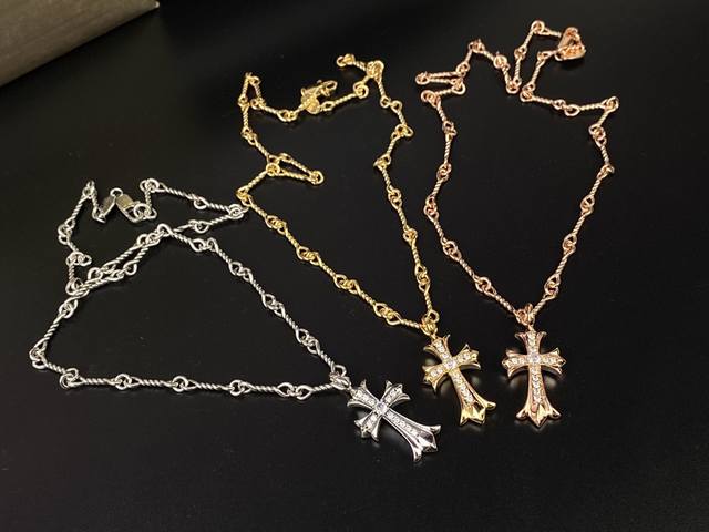 Chrome Hearts Chrome Hearts Diamond Cross Necklace Heavy-Duty High-End Customiza