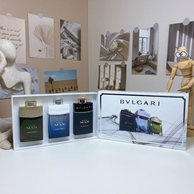Original Quality Bulgari Gentleman Men's Sample Perfume Three-Piece Set 30Ml*3,