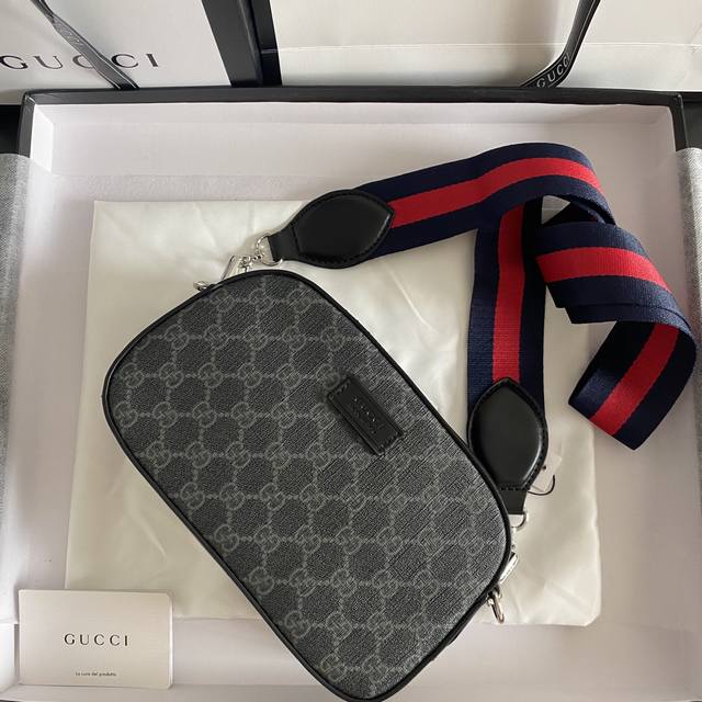 Real Shot# Model: 574886G Size: 24.5X15X7Cm Gucci Gg Black Series Crossbody Came