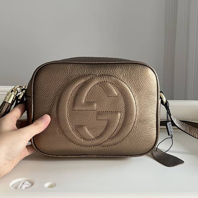 Real Shot# Only Made Of Top Layer Leather Model Number: 308364 Champagne Gold Si
