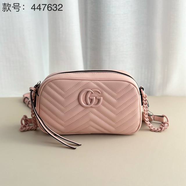Upgraded Version Real Shot# Model: 447632 Glitter Pink Size: 24*13*7 Gg Marmont