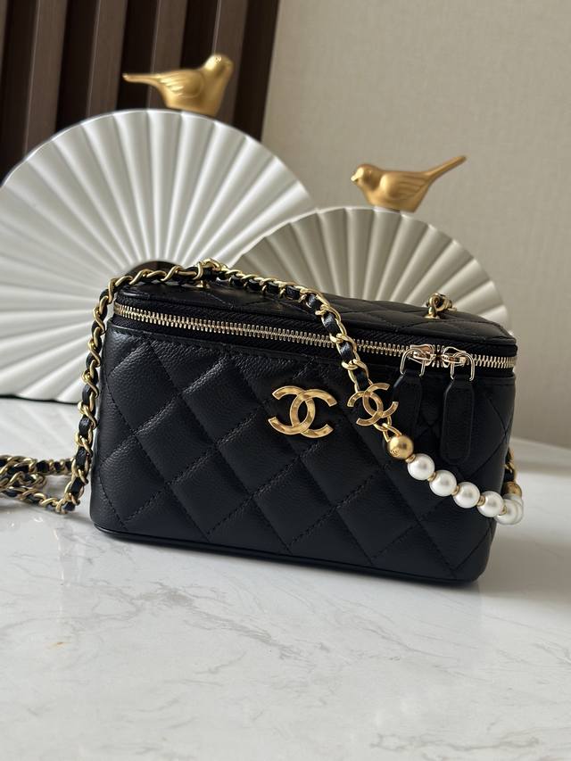 Original Leather Latest Cosmetic Case Bag Chane1 25S New Pearl Chain I Want To B