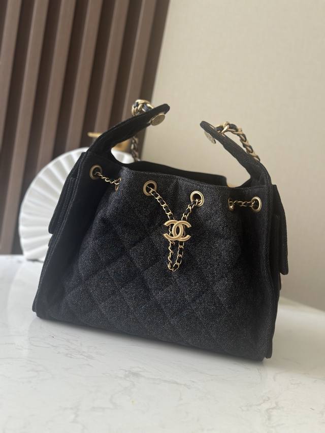 Original Leather 25C Cowhide Hip-Hop Bag Chanel Hobo Underarm Bag Hippie Underar