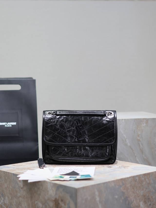 Original Leather Original Leather Medium 28Cm_ #Black Silver Chain# The New Vers