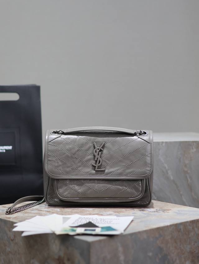 Original Leather Original Leather Medium 28Cm_ #Light Gray# The New Version Of N