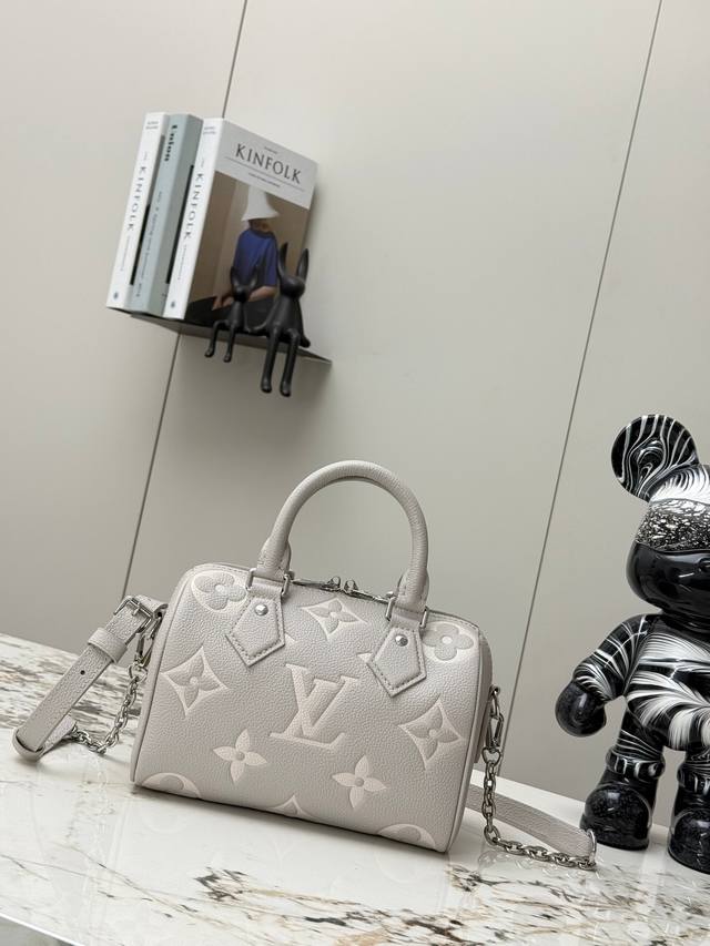 Top Original Single Home Shot M14207 Light Gray M46397 Full Leather Speedy Pillo