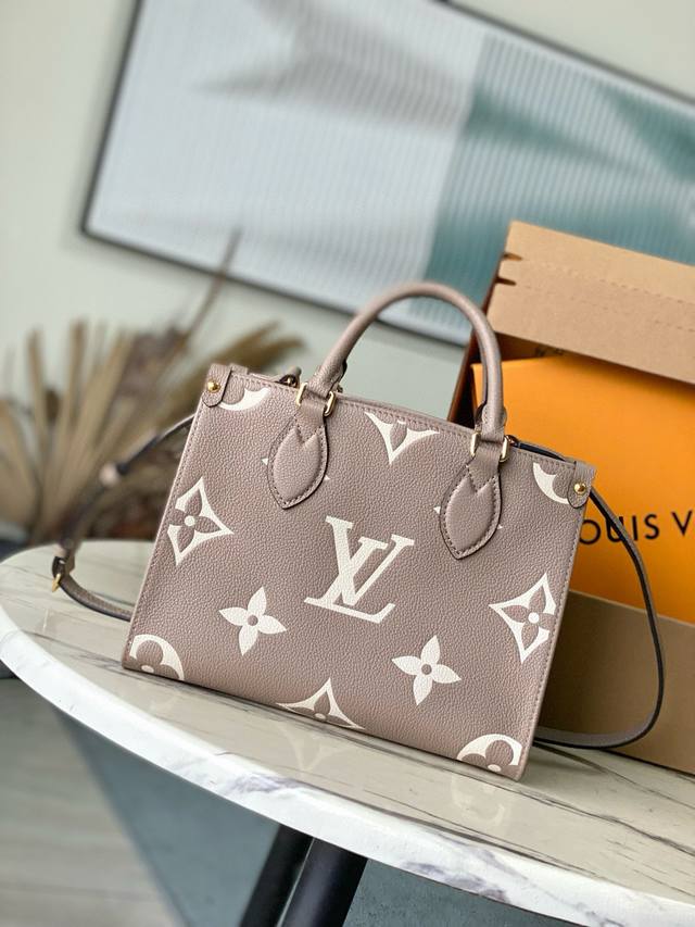 Top Layer Leather Top Original M45779 Elephant Grey The Onthego Small Tote Bag D