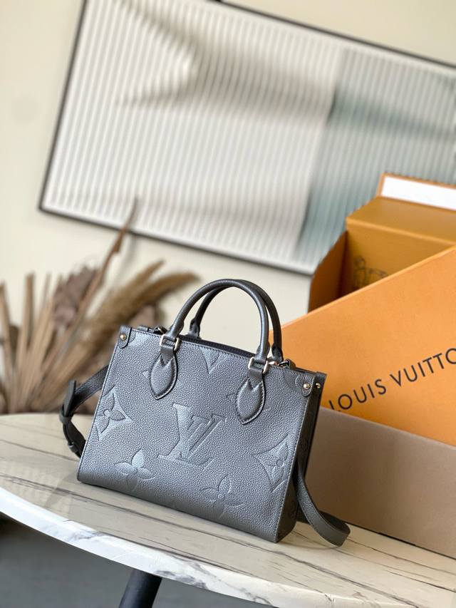 Gunmetal Leather, Top-Grade Original M12886 This Onthego Small Handbag Is From T