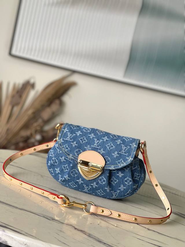 Top Original Single M46829 Denim Sunset Handbag Focuses On Monogram Denim Canvas