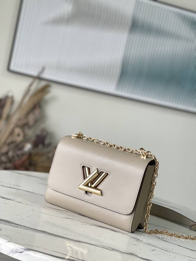 Top Layer Leather Top Grade Original M21112 The Twist Handbag In Elephant Grey D