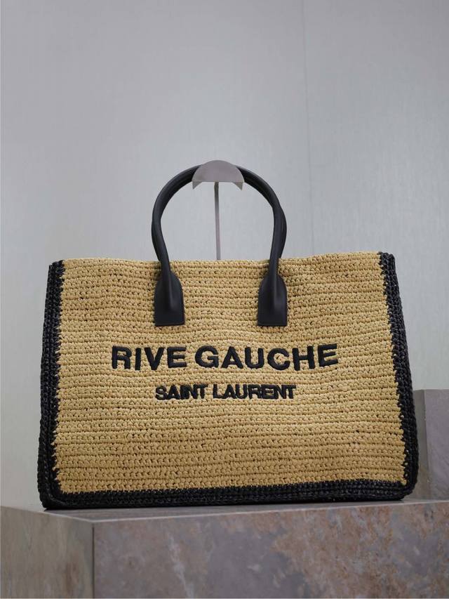 Summer Limited Edition Raffia Woven Model Rive Gauche Tote Bag, Left Bank Shoppi
