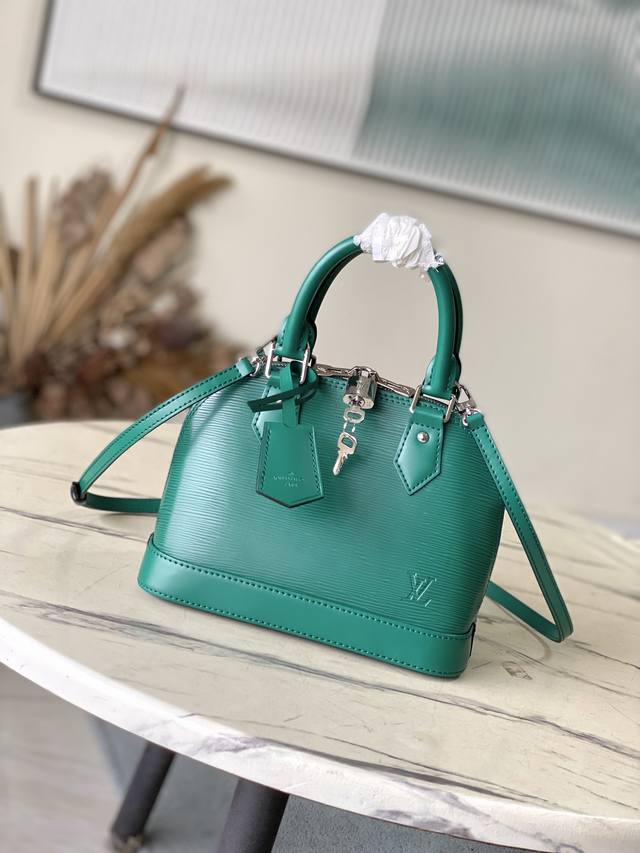 Top Original M12373 Shell Bag New Color 40302 Green This Alma Bb Handbag Traces