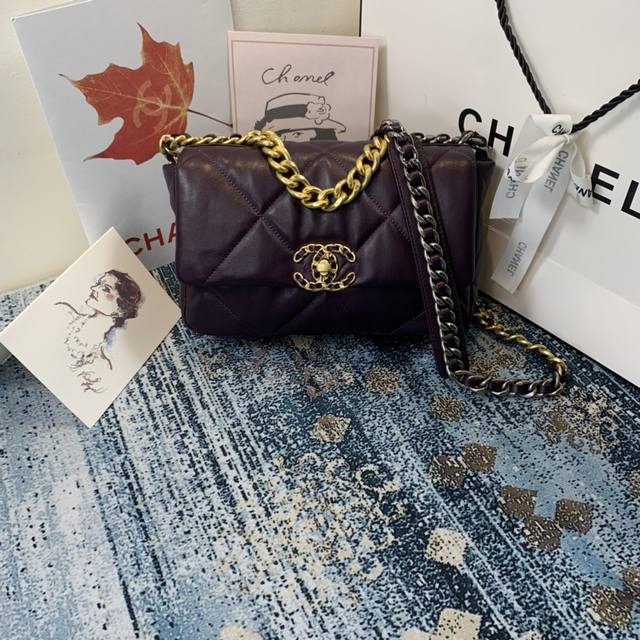 Color: Dark Purple! Chanel New Model: As1160 Autumn And Winter Large Diamond Tof