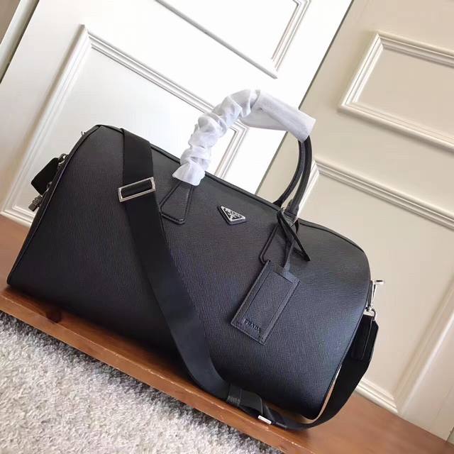 P New Travel Bag, 372, Top Quality, Color Matching, Imported Cross-Grain Cowhide