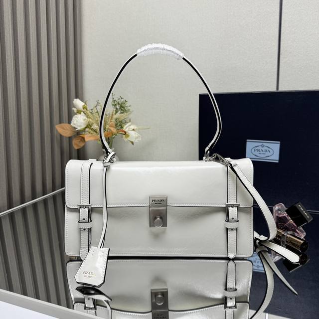 Top Original 25Ss Spring And Summer New White Pen Holder Bag 1Bn026 Small Size A