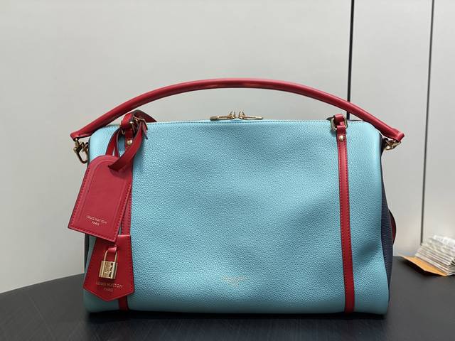 Original Boutique M13668 Macaron Blue Full Leather Speedy Pillow Bag Speedy Band