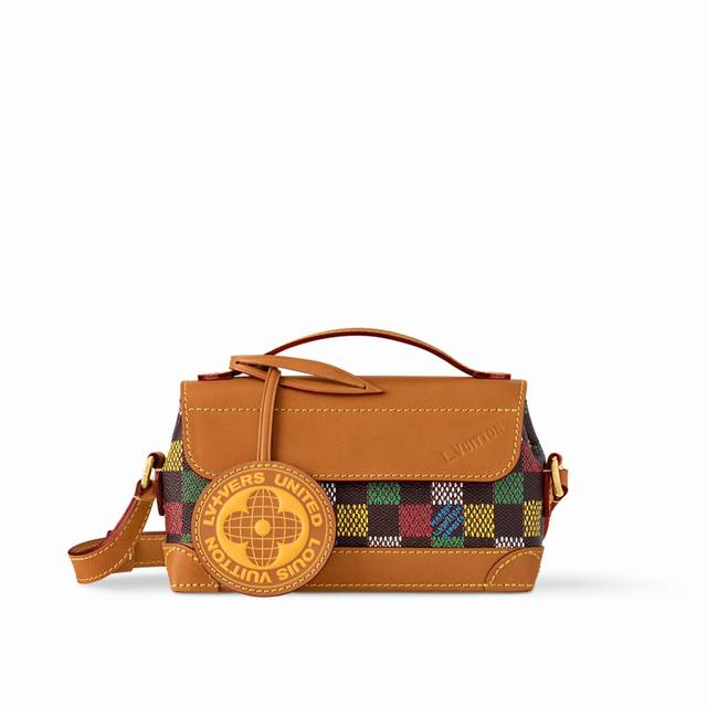 N00187 Color Grid Official Website Picture Men's Bag Mini Messenger Bag Steamer