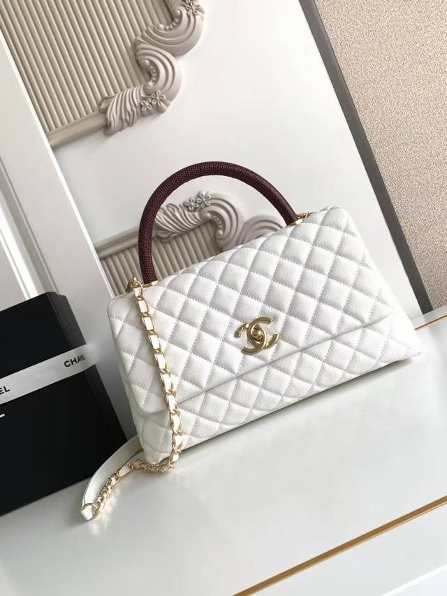 As92991 Latest Lattice Fine Grain Embossed Calfskin Handle Single Shoulder Cross