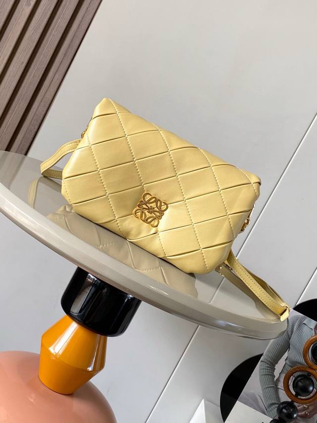 Mini Shiny Nappa Leather Pleated Puffer Goya Handbag Goya Puffer Is Inspired By