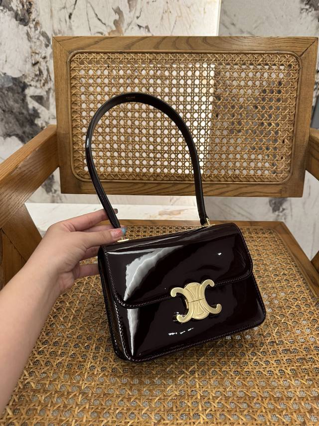 Genuine Teen Garance Lacquered Cowhide Leather Handbag Cowhide Leather Sheepskin