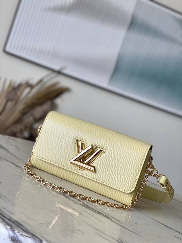 Top Layer Leather Original M24548 Yellow This Twist West Bag Has A Slender Shape