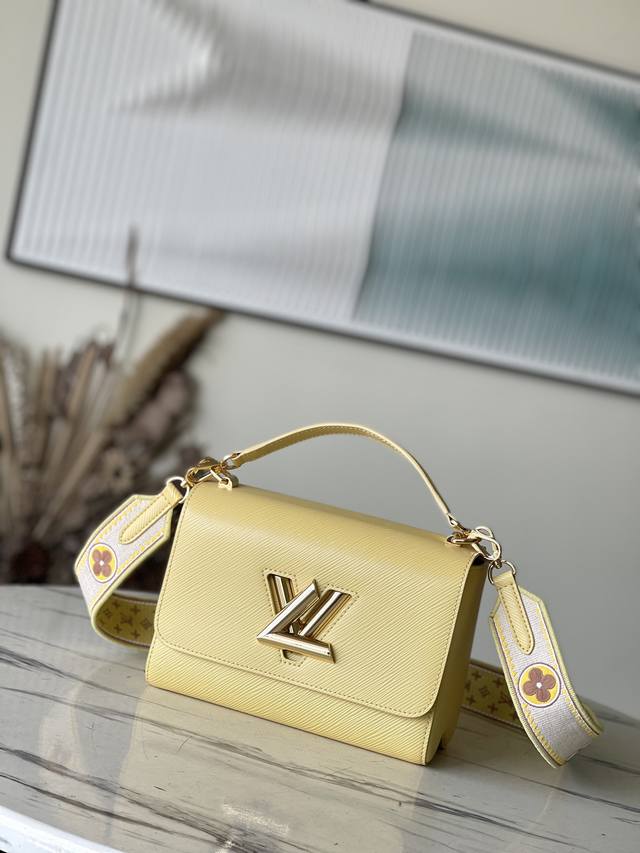 Top Layer Leather Top Original M22038 For This Twist Medium Handbag, Embroidered