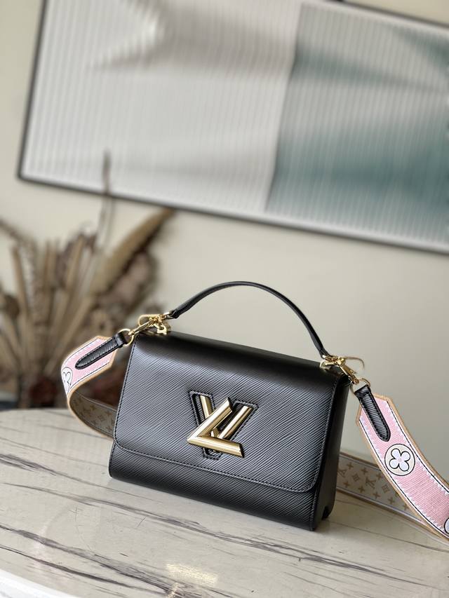 Top Layer Leather Top Original M22036 For This Twist Medium Handbag, Embroidered