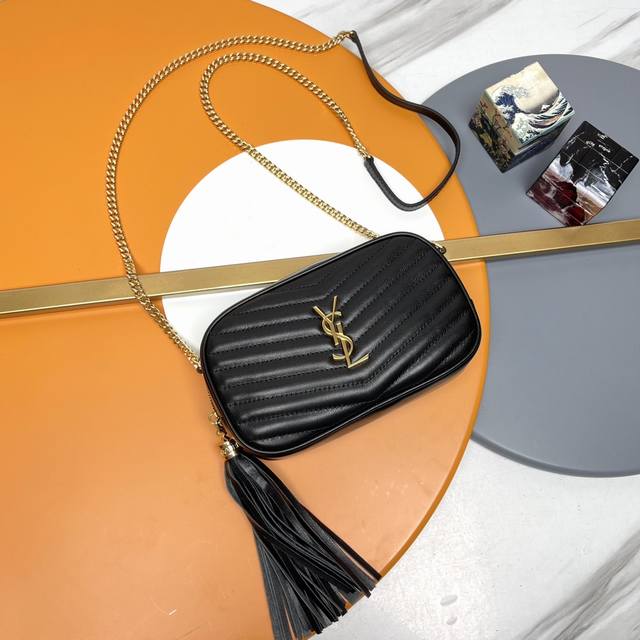 Black Gold Buckle + Plain Lou Mini Bag Top Imported Cowhide Camera Bag, Purchase