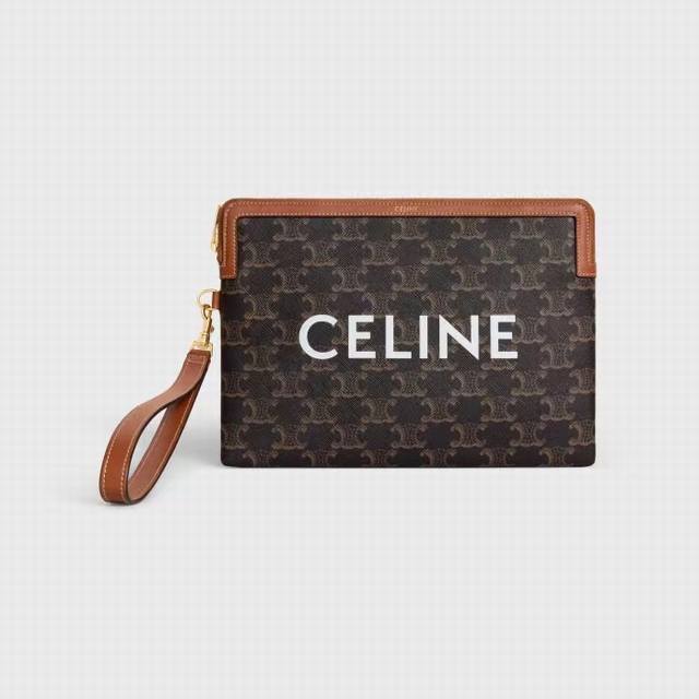 Extra-Grade Pure Steel Hardware Original Leather Triomphe Iconic Print Clutch Sm