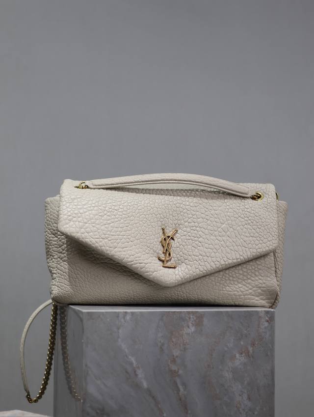 White Calypso_Elephant Pattern Lambskin Chain Bag Made Of Imported Italian Lambs
